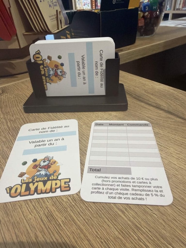 La carte de Fidélité des Jeux de l'Olympe est arrivée.