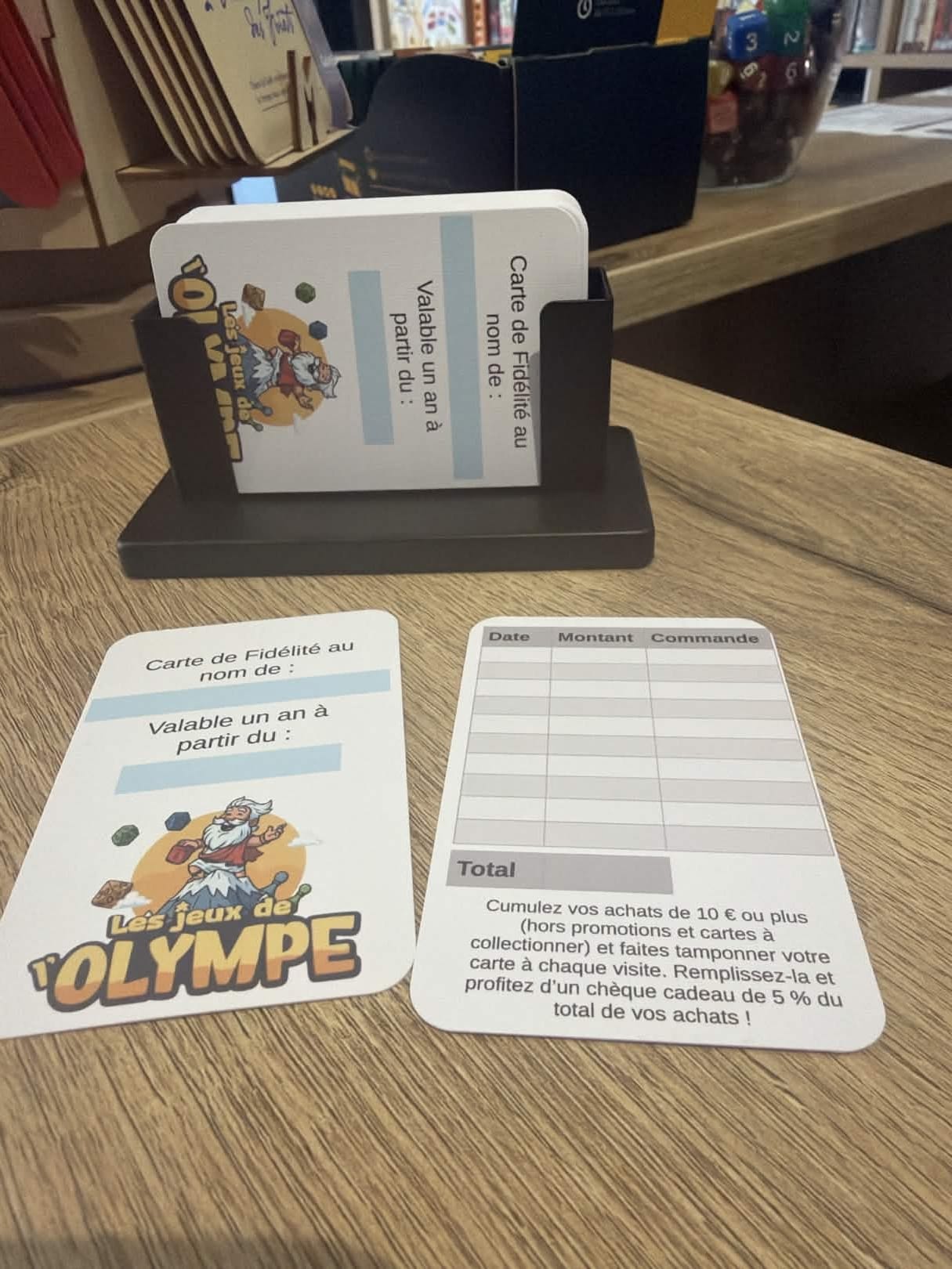 La carte de Fidélité des Jeux de l'Olympe est arrivée.